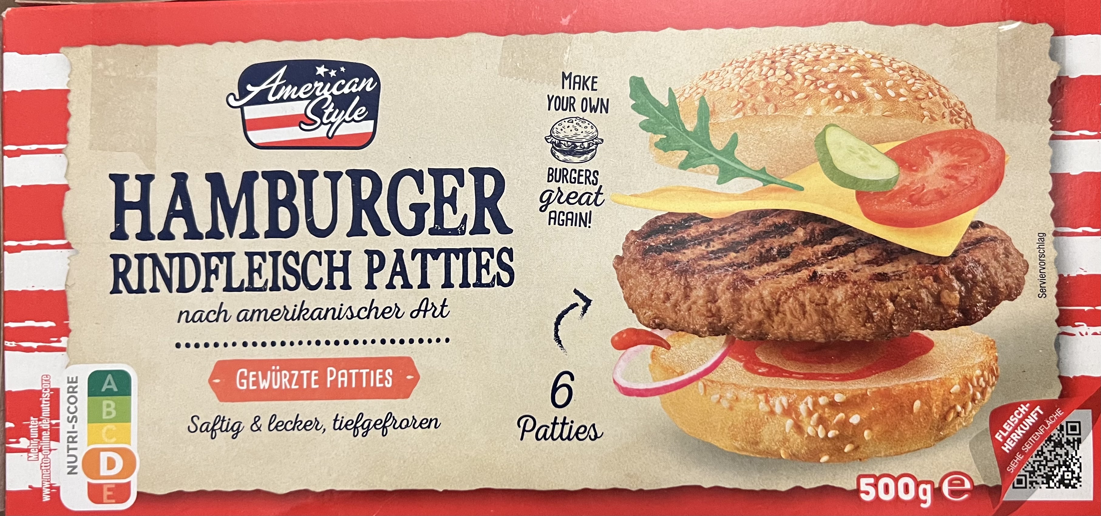 Hamburger Rindfleisch Patties